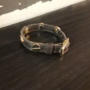 Cc skye leather gunmetal bracelet